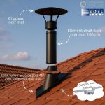 Edilinox - kit sortie de toit isol� ediliso25 diam�tre 150 pente 30 � 45 degr�s couleur noir