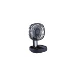 Edm - mini ventilateur portable pliable coober avec lumi�re led rechargeable par usb (3 w 5 v) noir