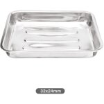 Edm - plaque de cuisson en acier inoxydable 37x28cm