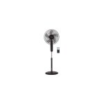 Edm - ventilateur sur pied rglable lungra avec tlcommande (50 w 230 v)  43 x 133 cm noir
