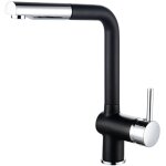 Edouard rousseau - mitigeur evier carr� - douchette extractible - noir / chrom�