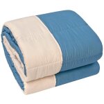 �dredon couette de lit hiver double face 250 gr couverture chaud lit double bleu clair - 2 places