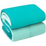 �dredon couette de lit hiver double face 250 gr couverture chaud lit double turquoise - 1 place