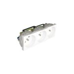 Efapel - prise triple de courant avec protection 6 modules blanc pour goulottes