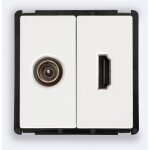 Prise tv mle + hdmi modern blanc