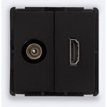 Prise tv mle + hdmi modern noir
