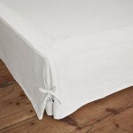 L'effet papillon - cache - sommier 160 x 200 cm ? 100% lin lav� soline blanc