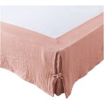 L'effet papillon - cache sommier gaze de coton gaia 180 x 200 cm rose peche