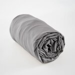 L'effet papillon - drap housse 160 x 200 cm satin de bambou salom anthracite