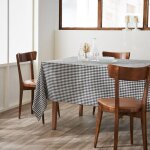 L'effet papillon - nappe rectangle 150 x 350 cm gaze de coton tiss�e teinte vickie truffe