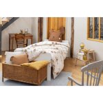 L'effet papillon - parure de lit (housse de couette + 1 taie d'oreiller) 140 x 200 cm coton imprim pompon ...