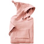 L'effet papillon - poncho enfant mixte 2 / 5 ans en gaze de coton ? coloris rose p�che