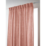 L'effet papillon - rideau galon fronceur 140 x 240 cm - double gaze de coton - uni ga�a rose p�che