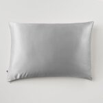 L'effet papillon - taie d'oreiller 50 x 70 cm soie de m�rier soanne argent