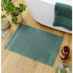 L'effet papillon - tapis de bain 50 x 70 cm �ponge unie garance emeraude vert fonc�