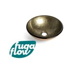 Fugaflow - efficiente arredo vasque à poser 30x10. 5cm rond verre durci vert doré Fugaflow - efficiente arredo vasque à poser 30x10. 5cm rond verre durci vert doré