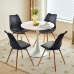 Eggree - 4 chaise de salle � manger design contemporain scandinave - noir