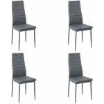 Eggree - lot de 4 chaises salle  manger, gris, pieds en mtal