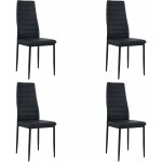 Eggree - lot de 4 chaises salle  manger, noir, pieds en mtal