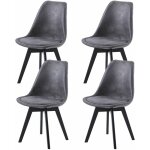 Lot de 4 chaises scandinaves pour salle à manger - gris Lot de 4 chaises scandinaves pour salle à manger - gris