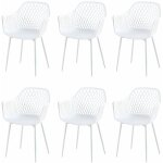 Eggree - lot de 6 fauteuil chaises blanc plastique scandinave chaise de salle  manger