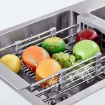 Jamais utilis]gouttoir tlescopique en acier inoxydable pour vier, gouttoir  vaisselle rglable, ...