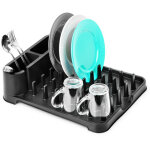 �gouttoir � vaisselle, couverts, assiettes, tasses, cuisine sur pied noir