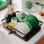 �gouttoir � vaisselle inox - egoutoire vaisselle cuisine grand rangement - egouttoir evier avec drainage ...