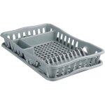 Edm - egouttoir  vaisselle en plastique gris avec plateau amovible ? livraison gratuite