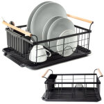 �gouttoir � vaisselle sur pied, grand format, pour assiettes, couverts, m�tal noir, taille xxl