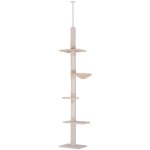 Arbre à chat 40x34x260 cm, hauteur réglable 230 - 260 cm, avec 1 lit pour chat, 3 plateformes, griffoir ... Arbre à chat 40x34x260 cm, hauteur réglable 230 - 260 cm, avec 1 lit pour chat, 3 plateformes, griffoir ...