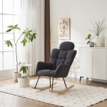 Eifson - fauteuil � bascule, avec appui - t�te et accoudoirs, tissu ours en peluche, ergonomique, style ...