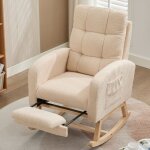Eifson - fauteuil  bascule, avec assise rembourre, poches latrales, repose - pieds cach, structure ...