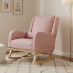 Eifson ? fauteuil rocking chair scandinave avec accoudoirs ? tissu sherpa doux ? poches de rangement ...