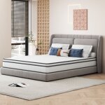 Matelas ressorts 90x200 cm, structure  ressorts  trois cts, ressorts ensachs, cadre gris, hauteur ...
