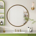 Eifson - miroir salle bain 80 cm, rond en fer forg�, style boh�me, fixation murale, cadre en m�tal, miroir ...