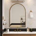 Eifson - miroir salle bain 91x61 cm, arche en fer forg�, style boh�me, fixation murale, convient pour ...