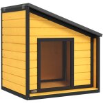 Niche pour chien 71x58x53 / 77 cm, niche d'extrieur, avec toit bitum ouvrable, rideau de porte, niche ...
