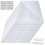 Lot de 14 plaques en polycarbonate 10, 25m 4mm 50x clips de vitrage serre de jardin clips de fixation ...
