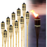 Einfeben 60 x torche de jardin torche de bambou pour l'ext�rieur set lampe huile pour dehors 90cm