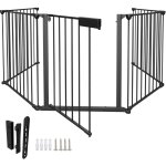 Barrire de scurit chemine xl 310cm pare - feu scurit enfant fixation murale 5 lments acier, noir ...