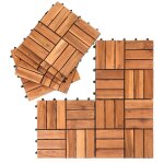 Einfeben dalles de terrasse bois d?acacia 2m 22 pcs dalle acacia mosaque 30x30cm systme de clips dalle ...