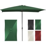 Einfeben - parasol rectangulaire uv jusqu'à uv30 + , inclinable 200x300cm, avec support, vert Einfeben - parasol rectangulaire uv jusqu'à uv30 + , inclinable 200x300cm, avec support, vert