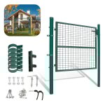 Einfeben portillon de jardin clture avec serrure et poigne portail en acier galvanis revtement en ...