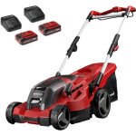 Einhell cordless lawn mower set ge - cm 36 / 37 li, 36 volt (2x18 v) (red / black, 2x li - ion plus batteries ...
