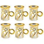 Eisenbach eb 6dtc250 6 tasses en verre a cafe expresso demitasse avec accents dores