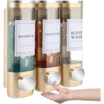 Lot de 3 distributeurs de savon, fixation murale, 300 ml, sans per�age, pour lavabo, salle de bain, gel ...