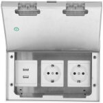 Boîte de prise de courant encastrée au sol, boîtier de couverture de prise électrique étanche en acier ... Boîte de prise de courant encastrée au sol, boîtier de couverture de prise électrique étanche en acier ...