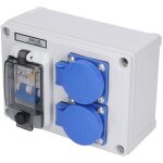 Prise murale, double boîte de prise de courant allemande avec disjoncteur 230 v 40 a 1p + n avec couvercle ... Prise murale, double boîte de prise de courant allemande avec disjoncteur 230 v 40 a 1p + n avec couvercle ...