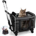 Sac  roulettes pour chat chien 15 kg sac de transport chats poigne tlescopique bandoulire gamelle ...